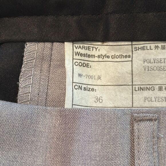 Men’s Gray 3 Piece Business Suit Notched Lapel Size 38 Jacket 36 Pants NWT - Picture 13 of 13